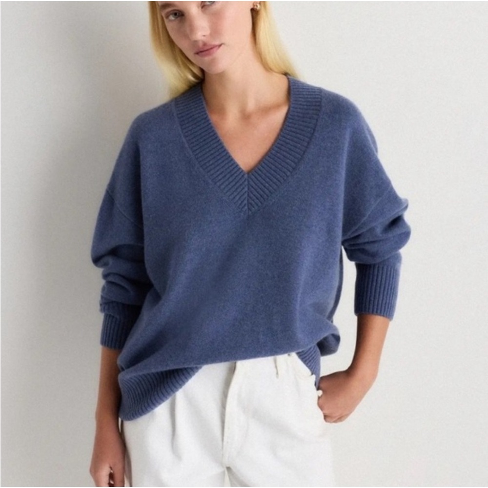 Quince 100% Mongolian Cashmere Oversized V Neck Sweater
